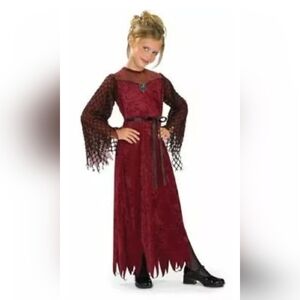 #48.Rubie's Girls Burgundy Witch Costume with Black Accents